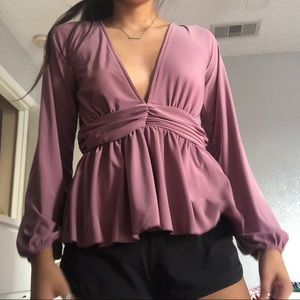 mauve blouse